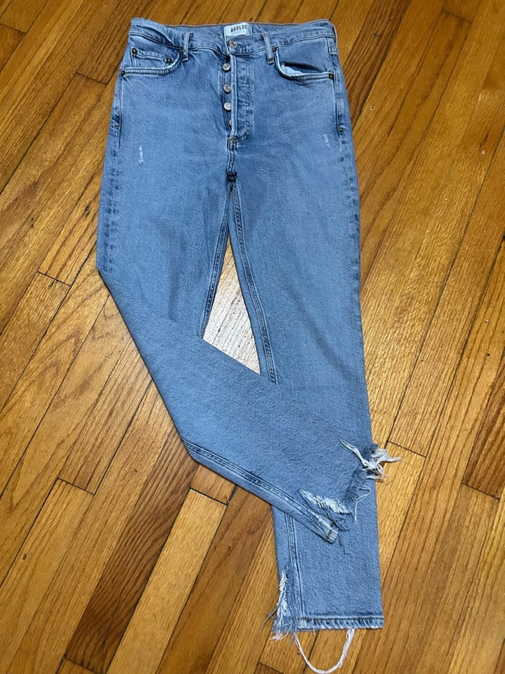 AGOLDE  Jeans Size 27 The Nico high rise distressed cut frayed ankles